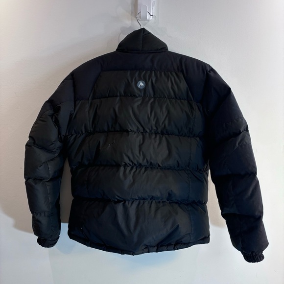 MARMOT 700 Fill Sz M Puffer Coat Elastic Cuffs Pockets Longer Back Jacket - Picture 6 of 16
